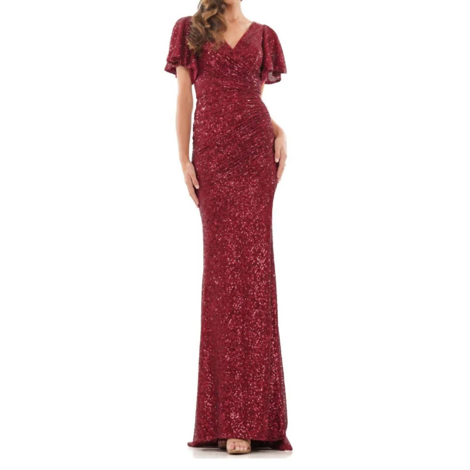 New Colors Dress Ellen Gown In Burgundy